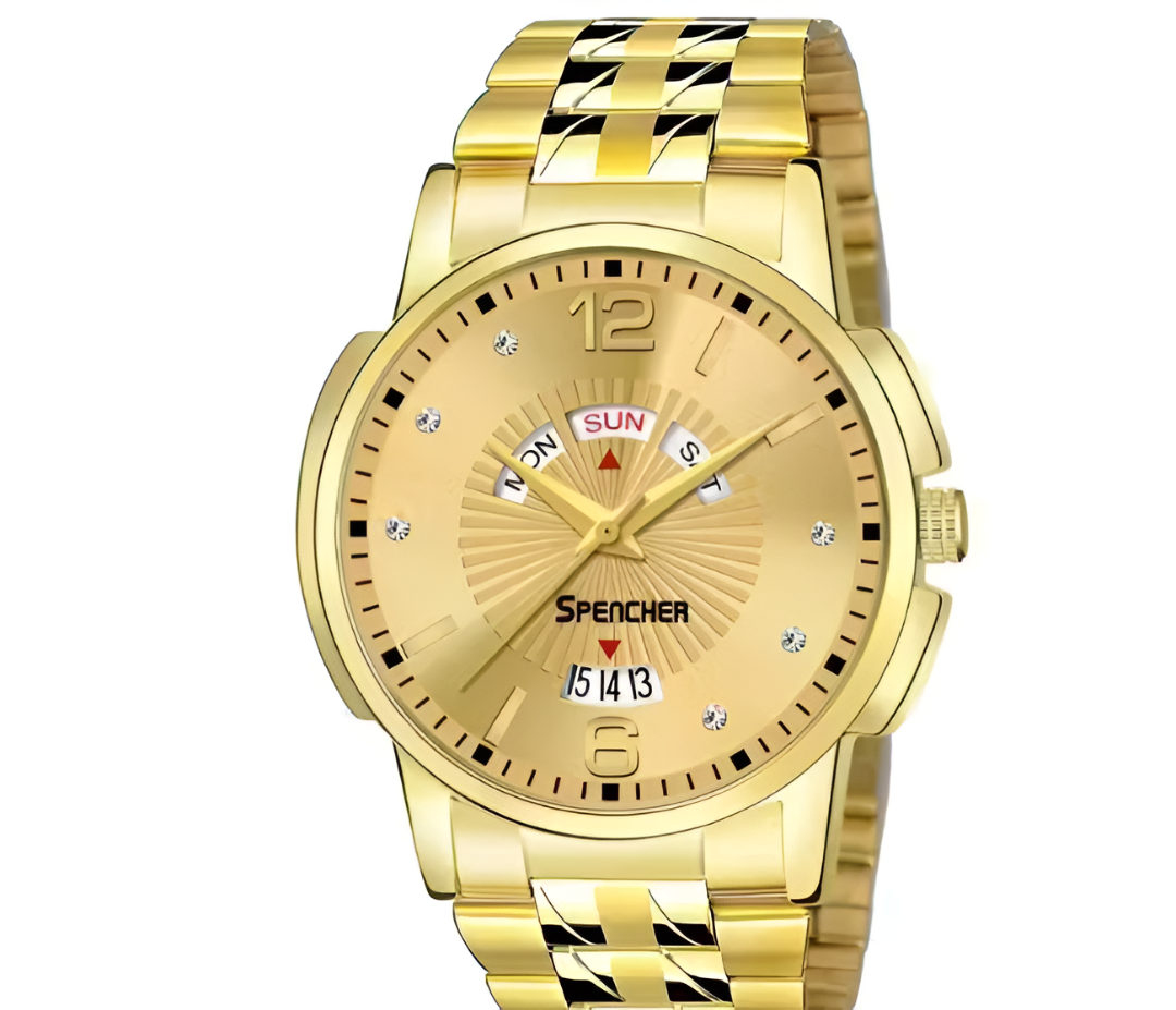 Luxury Gold Spencher Men's Analog Day-Date Watch